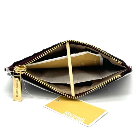 Michael Kors Medium Jet Set Travel TZ Card Case Wallet Ox Blood - Picture 5 of 7